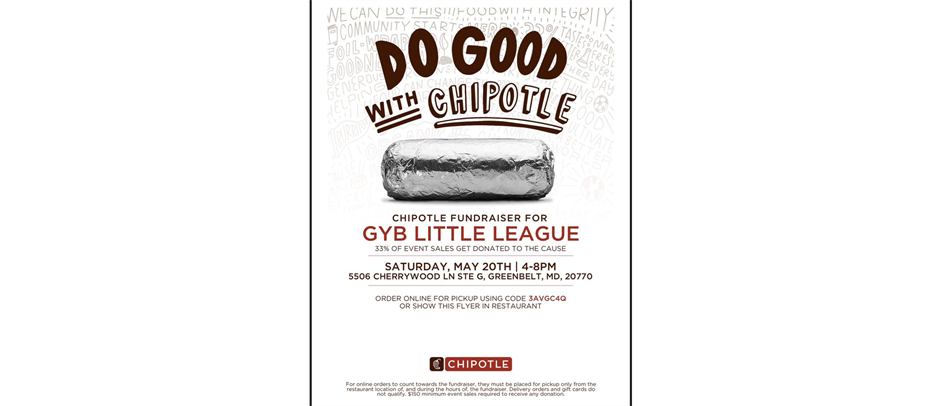 Chipotle Fundraiser - Saturday, May 20th!