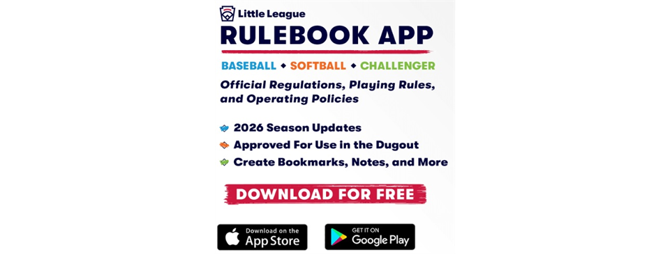 Little League Rulebook App updated for the 2026 season!